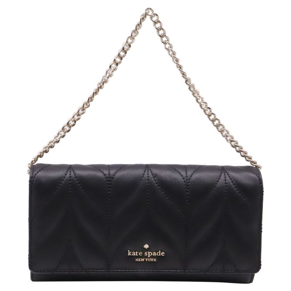 Kate Spade New York Briar Lane Quilted Milou Clutch Bag in Black Leather